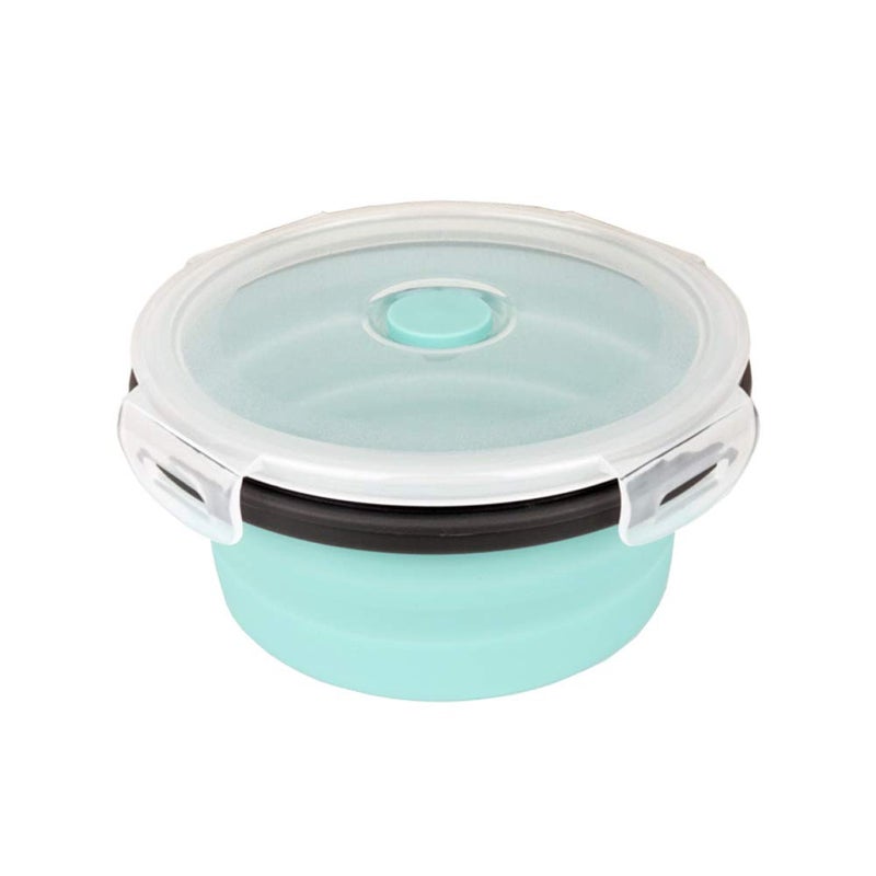 CARTINTS Blue Silicone Collapsible Food Storage Containers-Prep/Storage Bowls with Lids - Round Silicone Lunch Containers - Microwave and Freezer Safe Set of 3 - Image 4